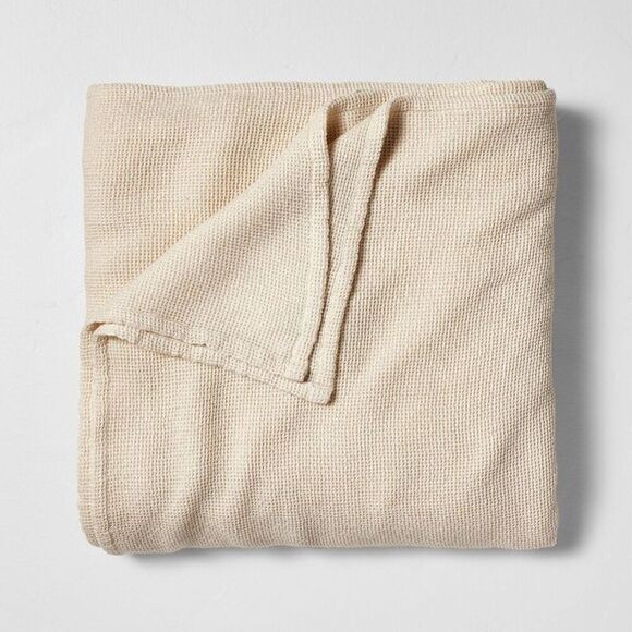 Casaluna - Full/Queen Micro Waffle Bed Blanket Natural - Casa Natural - Picture 1 of 4